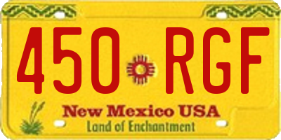 NM license plate 450RGF