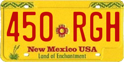 NM license plate 450RGH