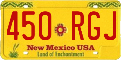 NM license plate 450RGJ