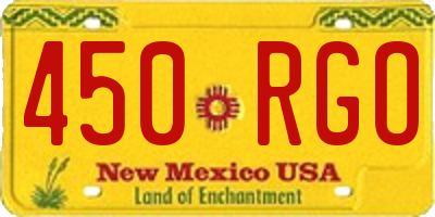 NM license plate 450RGO