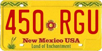 NM license plate 450RGU