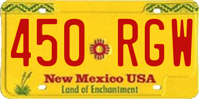 NM license plate 450RGW