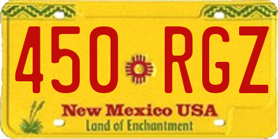 NM license plate 450RGZ