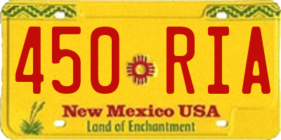 NM license plate 450RIA