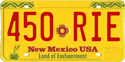 NM license plate 450RIE