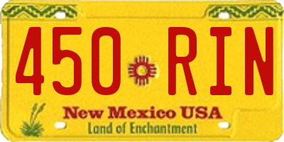 NM license plate 450RIN