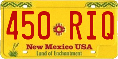 NM license plate 450RIQ