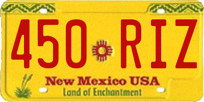 NM license plate 450RIZ