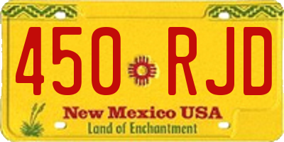 NM license plate 450RJD