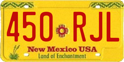 NM license plate 450RJL