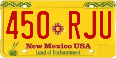 NM license plate 450RJU