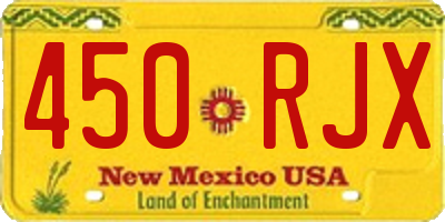 NM license plate 450RJX