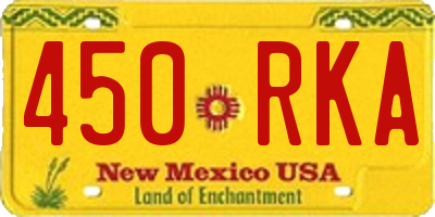 NM license plate 450RKA