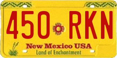 NM license plate 450RKN