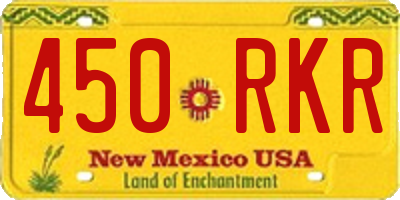 NM license plate 450RKR
