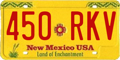 NM license plate 450RKV