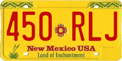 NM license plate 450RLJ