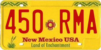 NM license plate 450RMA