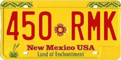 NM license plate 450RMK