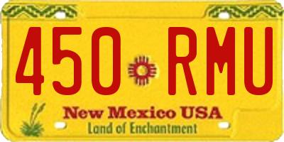 NM license plate 450RMU