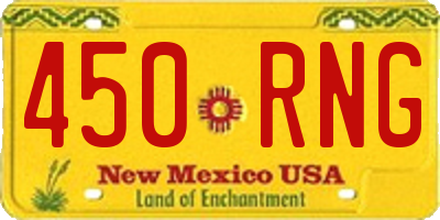 NM license plate 450RNG