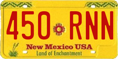 NM license plate 450RNN