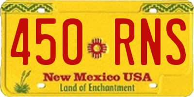 NM license plate 450RNS