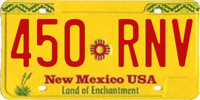 NM license plate 450RNV