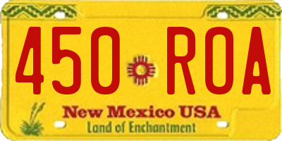 NM license plate 450ROA