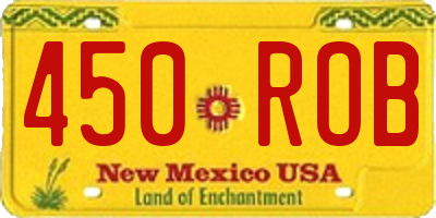 NM license plate 450ROB