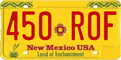 NM license plate 450ROF