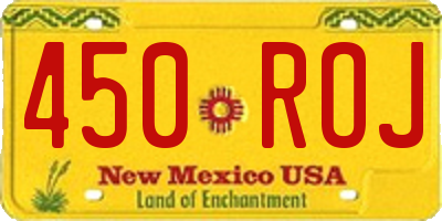 NM license plate 450ROJ
