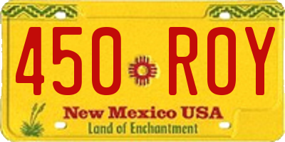 NM license plate 450ROY