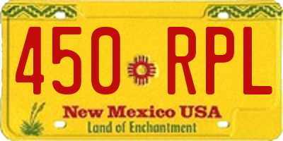 NM license plate 450RPL