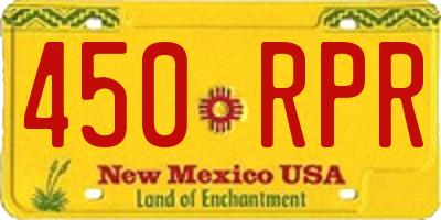 NM license plate 450RPR