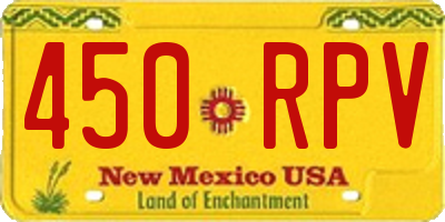 NM license plate 450RPV