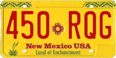 NM license plate 450RQG