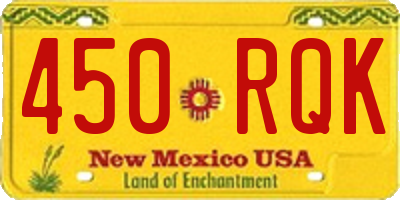 NM license plate 450RQK
