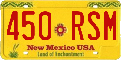 NM license plate 450RSM