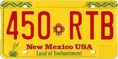 NM license plate 450RTB