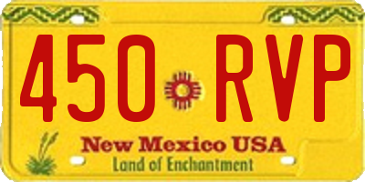 NM license plate 450RVP