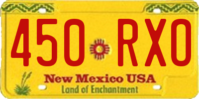 NM license plate 450RXO