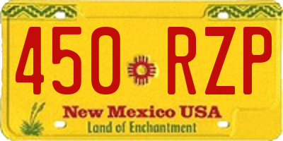 NM license plate 450RZP