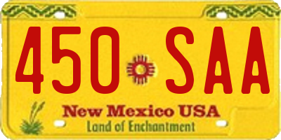 NM license plate 450SAA