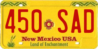 NM license plate 450SAD