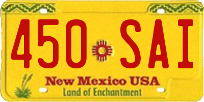 NM license plate 450SAI