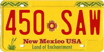 NM license plate 450SAW