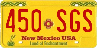 NM license plate 450SGS