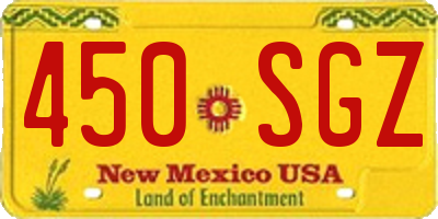 NM license plate 450SGZ