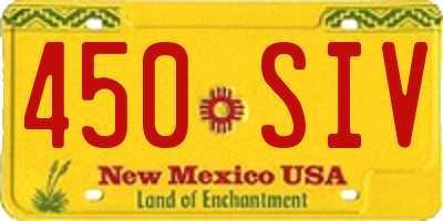 NM license plate 450SIV